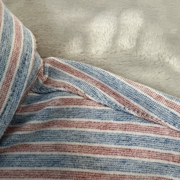 Faherty Shirt Mens XXL Blue Red Striped Movement Polo Stretch Performance Preppy - Picture 2 of 10